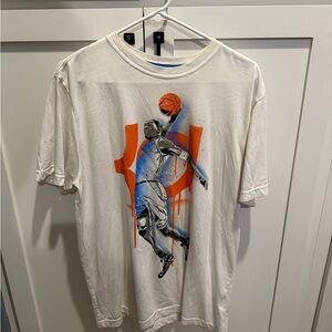 Nike White and Orange Graphic Tee
